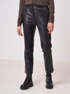Repeat Cashmere Wide leather pants black