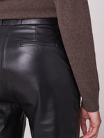 Repeat Cashmere Wide leather pants black
