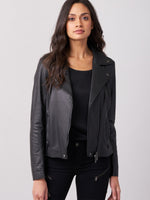 Repeat Cashmere Leather jacket black