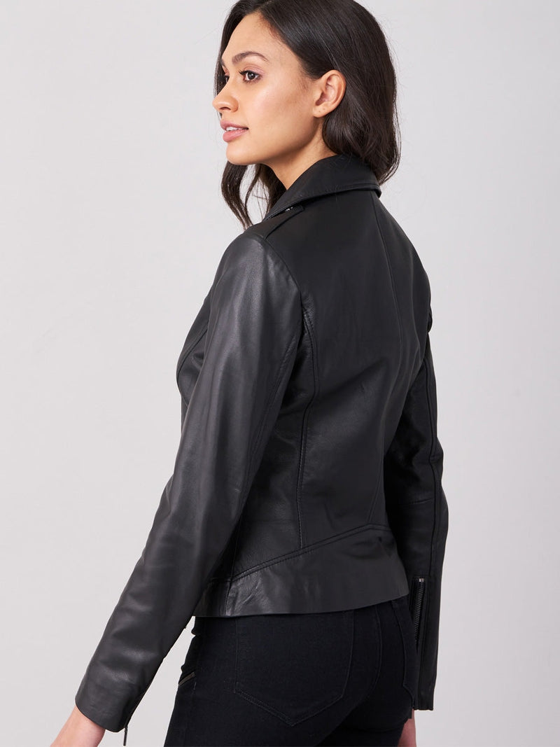 Repeat Cashmere Leather jacket black