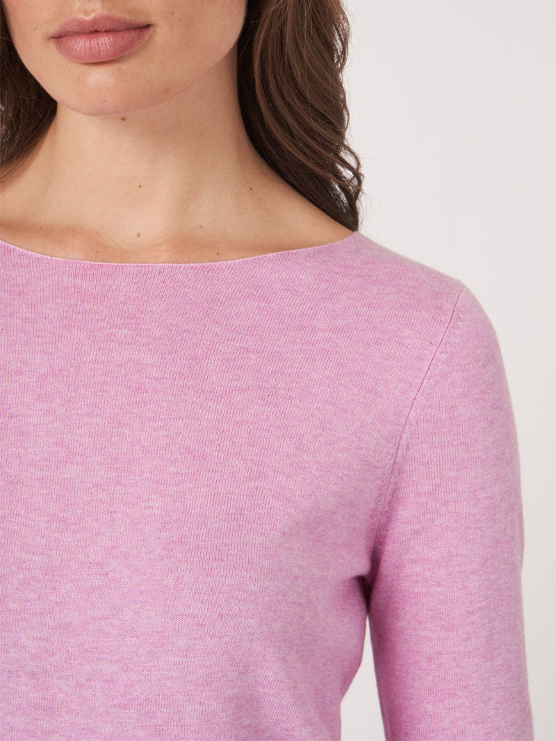 Repeat Cashmere Long sleeve pullover Orchid