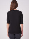 Repeat Cashmere Short sleeve pullover Black