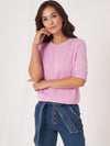 Repeat Cashmere Short sleeve pullover Orchid