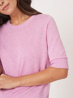 Repeat Cashmere Short sleeve pullover Orchid