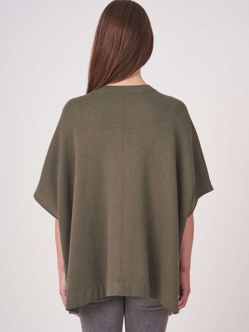 Repeat Cashmere Sweater with short sleeves mud