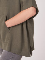 Repeat Cashmere Sweater with short sleeves mud