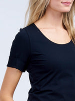 Repeat T-shirt with rolled up sleeves Black