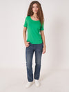 Repeat T-shirt with rolled up sleeves Green