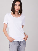 Repeat T-shirt with rolled up sleeves White