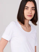 Repeat T-shirt with rolled up sleeves White