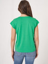 Repeat Cashmere T-shirt with v-neck Green