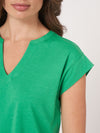 Repeat Cashmere T-shirt with v-neck Green