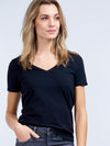 Repeat Cashmere V-neck t-shirt black