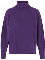 Second Female Brook Knit Oversize T-Neck Tillsandsia Purple