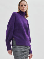 Second Female Brook Knit Oversize T-Neck Tillsandsia Purple