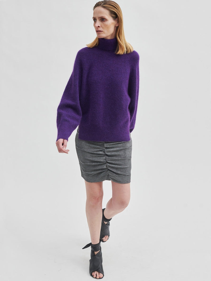 Second Female Brook Knit Oversize T-Neck Tillsandsia Purple