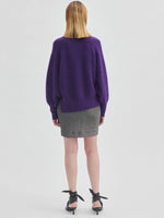 Second Female Brook Knit Oversize T-Neck Tillsandsia Purple