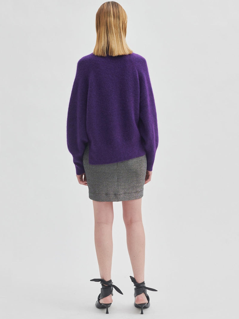 Second Female Brook Knit Oversize T-Neck Tillsandsia Purple