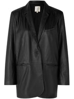 Second Female Lito Leather Blazer Black