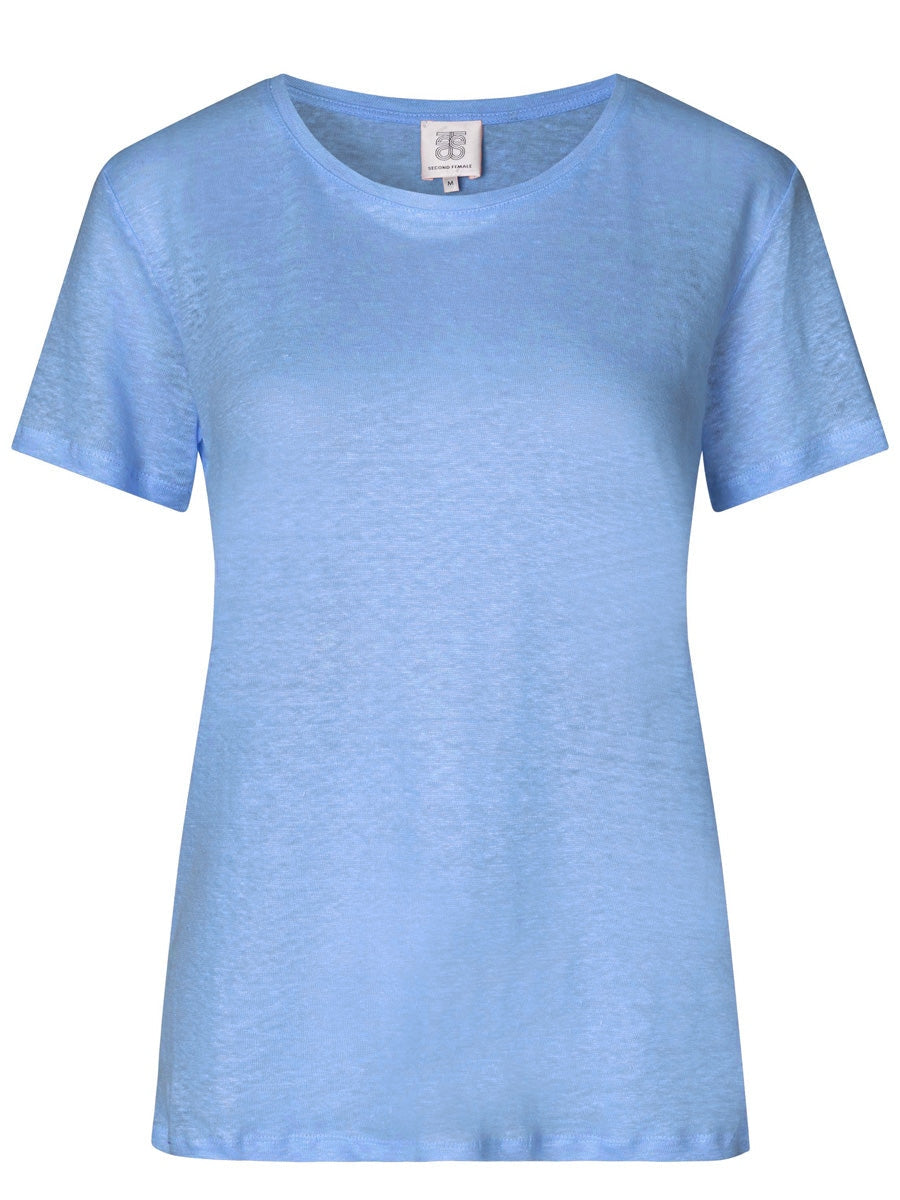 Second Female Peony O-Neck Tee Cornflower Blue