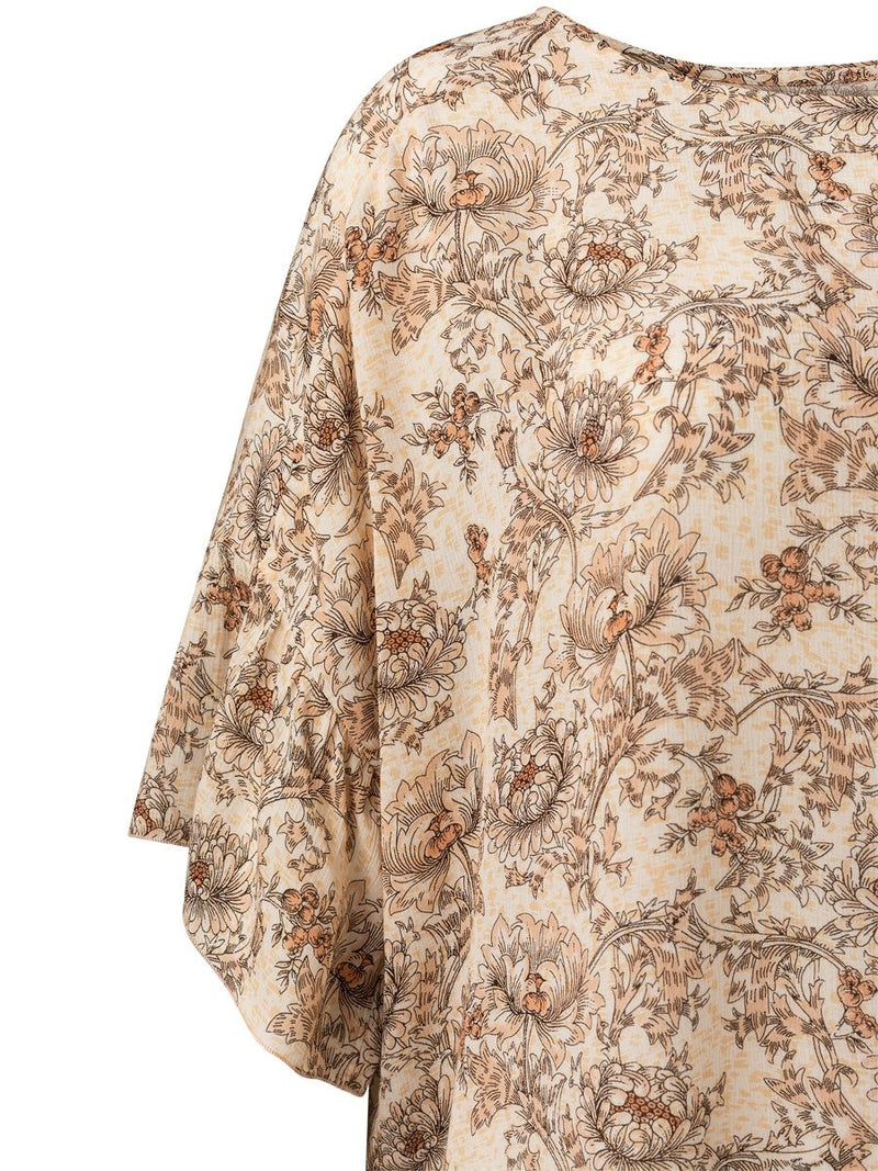 Yaya Printed top with ruffled sleeve värissä moniväri