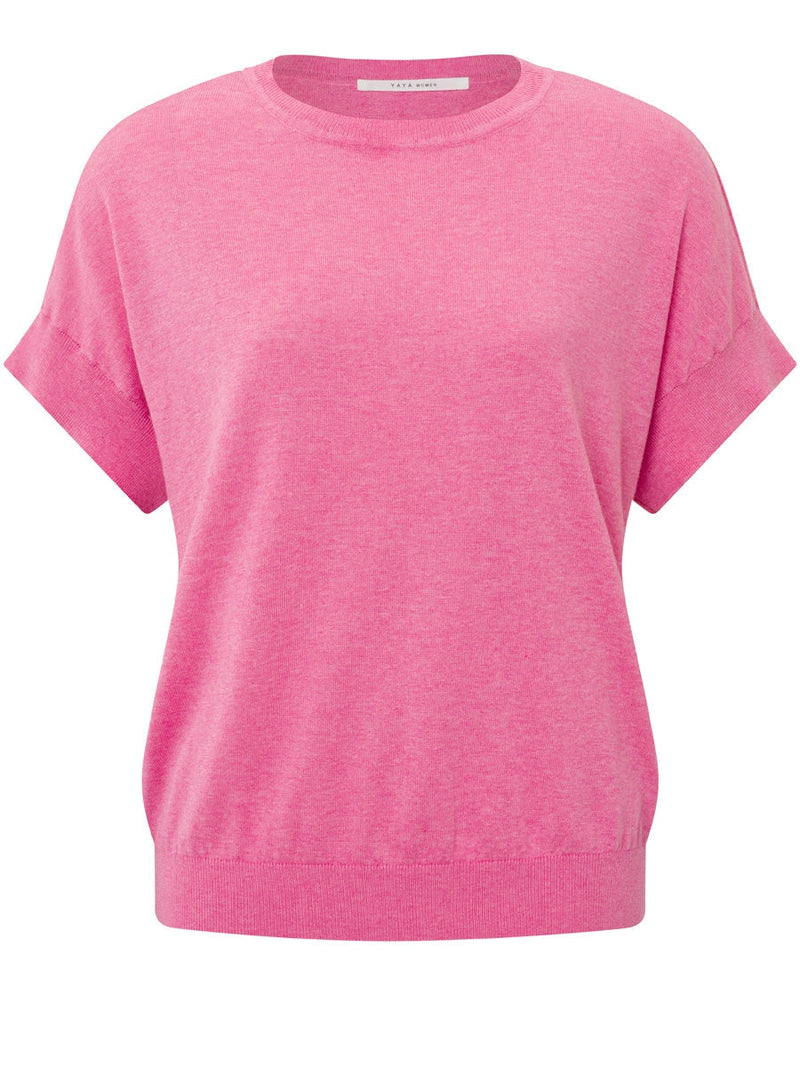 YAYA Crewneck sweater Cosmos pink melange