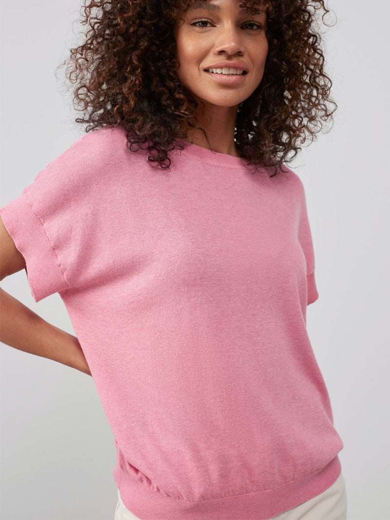 YAYA Crewneck sweater Cosmos pink melange