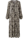YAYA Printed dress long Pumice stone sand dessin
