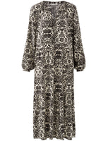 YAYA Printed dress long Pumice stone sand dessin