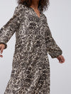 YAYA Printed dress long Pumice stone sand dessin