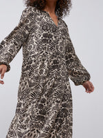 YAYA Printed dress long Pumice stone sand dessin