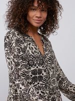YAYA Printed dress long Pumice stone sand dessin